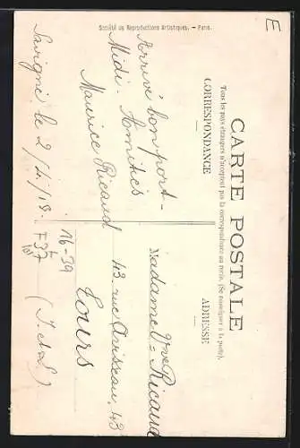 Blumengruss-AK Savigné-sur-Lathan, Chateau, Eglise, Mairie