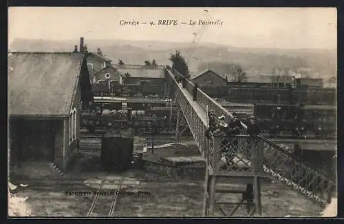 AK Brive, La Gare et la Passerelle