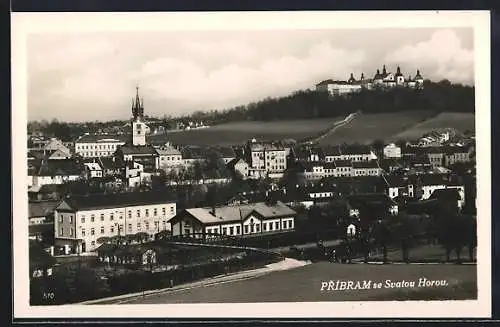 AK Pribram, se Svatou Horou, Teilansicht mit Bahnhof