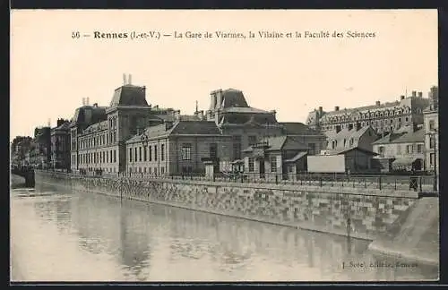 AK Rennes, La Gare de Viarmes, la Vilaine et la Faculté des Sciences