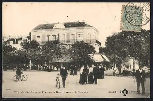 AK Gargan-Livry, Place de la Gare et avenue du Temple