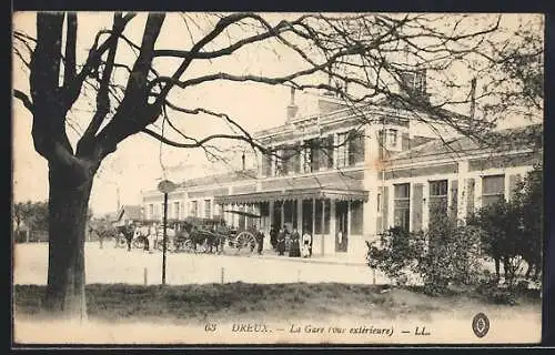 AK Dreux, La Gare, Vue extérieure