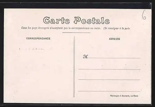 AK Circuit de la Sarthe 1906, Entre Berfay et Vibraye, Vue d`ensemble de Montmirail, Teilnehmer des Autorennens