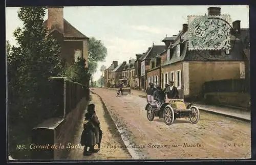 AK Sceaux-sur-Huisne, Circuit de la Sarthe, Passage dans Sceaux-sur-Huisne, Autorennen