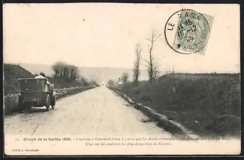 AK Connerré, Circuit de la Sarthe 1906 /Autorennen, L`arrivée