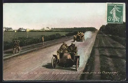 AK Circuit de la Sarthe, Emplacement des Tribunes, près de Champagnè, Autorennen