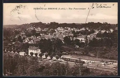 AK Vernou-sur-Brenne, La Gare, Vue Panoramique