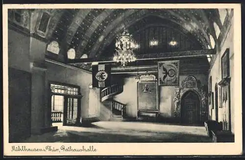 AK Mühlhausen / Thür., Ansicht der Rathaushalle