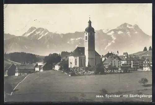 AK Speicher, Panoramaansicht mit Säntisgebirge