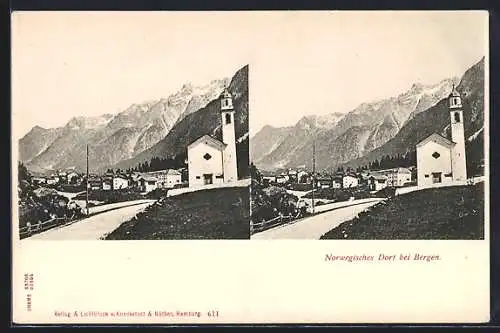 Stereo-AK Bergen, Norwegisches Dorf