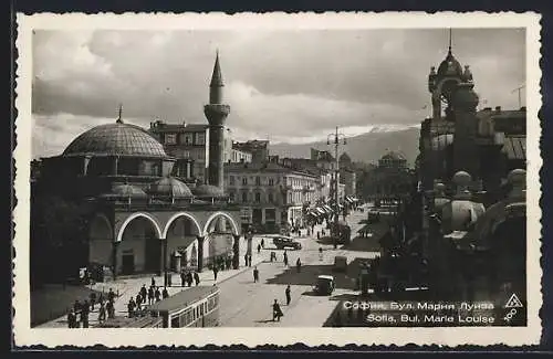 AK Sofia, Bul. Marie Louise, Strassenbahn