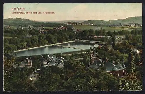 AK Brünn, Schreibwald mit Blick von der Juranshöhe