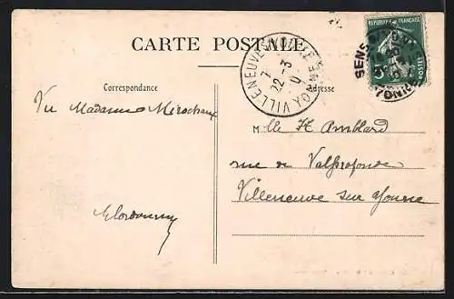 AK Sens, inondations 1910, le boulevard du centenaire pendant l`inondation