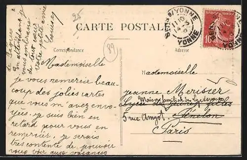 AK Sens, L`Yonne en aval de Sens pendant les grandes eaux, Inondation de Janvier 1910, Hochwasser