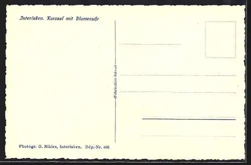 AK Interlaken, Kursaal mit Blumenuhr
