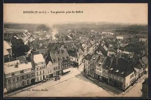 AK Hesdin, Vue Generale prise du Beffroi