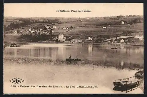 AK Villers-le-Lac, Lac de Chaillexon, Entrée des Bassins du Doubs, Frontière Franco-Suisse