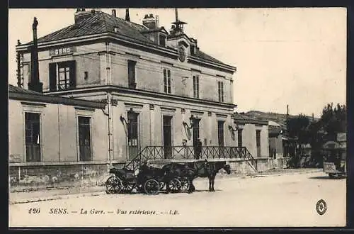 AK Sens, La Gare, Bahnhof