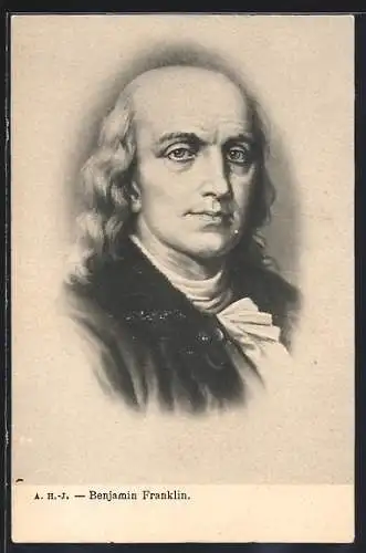 AK Portrait von Benjamin Franklin, Präsident der USA