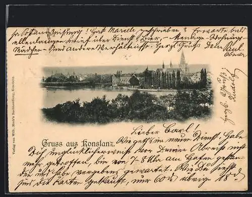 AK Konstanz, Panoramablick auf die Ortschaft