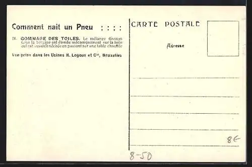 AK Bruxelles, Vue prise dans les Usines H. Legoux et Cie., Fabrikarbeiter an der Maschine