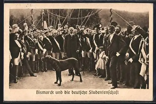 Künstler-AK Bismarck und die deutsche Studentenschaft, 10. August 1891