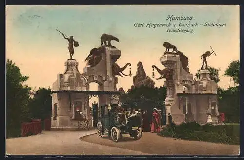 AK Hamburg, mit dem Auto zu Carl Hagenbeck`s Tierpark