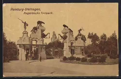 AK Hamburg-Stellingen, Eingang zu Hagenbecks Tierpark, Zoo