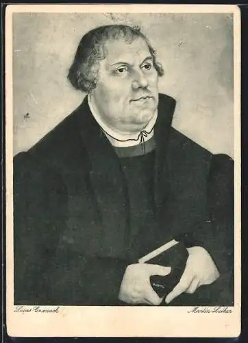 AK Portrait von Martin Luther mit Bibel