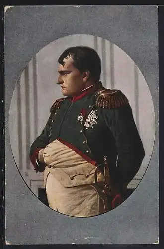 AK Napoleon in Uniform in typischer Haltung