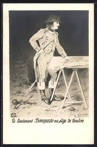 Künstler-AK Le Lieutnant Bonaparte au siege de Coulon