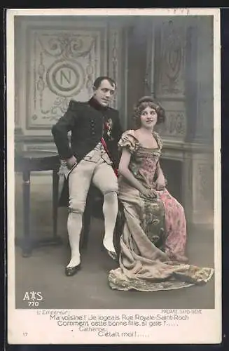 AK Napoleon in Uniform spricht mit Catherine