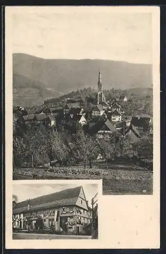 AK Bermersbach / Murgtal, Gasthaus zur Badener Höhe, Bes. J. Krieg