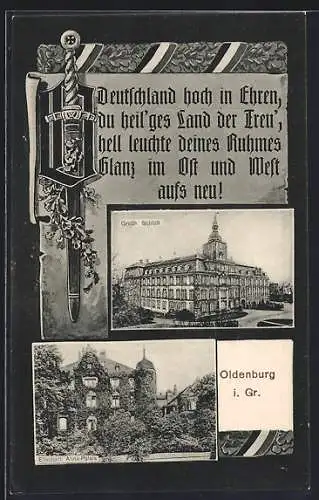 AK Oldenburg i. Gr., Grossh. Schloss und Elisabeth Anna Palais