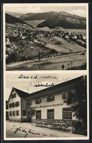 AK Scheuern i. Murgtal, Gasthof zum Auerhahn, Bes. Hotto Fritz, Aussenansicht und Ortsansicht