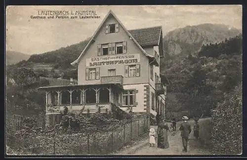 AK Lautenbach / Murgtal, Partie am Gasthaus-Pension Zum Lautenfelsen