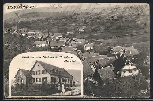 AK Staufenberg / Murgtal, Gasthaus zum Neuhaus bei Gernsbach und Ortsansicht