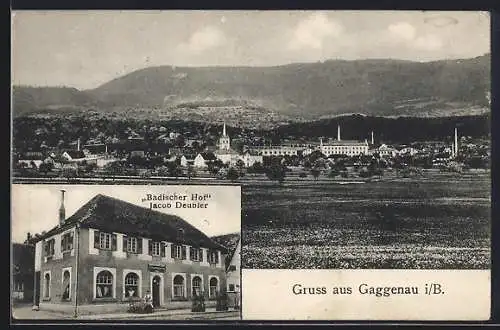 AK Gaggenau i. B., Gasthaus Badischer Hof von Jacob Deubler