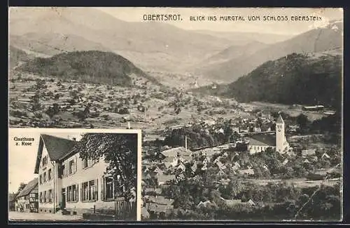 AK Obertsroth, Gasthaus zur Rose, Aussicht vom Schloss Eberstein