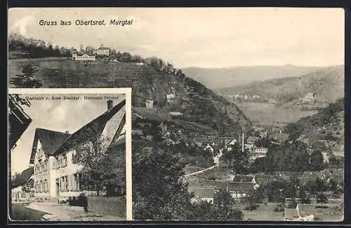 AK Obertsrot /Murgtal, Gasthaus zur Rose, Bes. Hermann Strobel