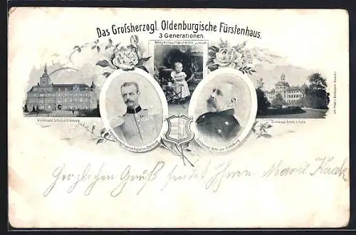 AK Oldenburg / O., Friedrich August, Peter und Nicolaus Friedrich Wilhelm von Oldenburg