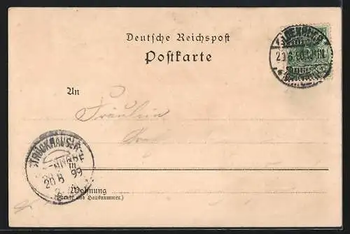 Lithographie Oldenburg / O., Langestrasse, Herbartstrasse