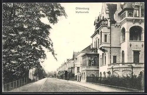 AK Oldenburg / O., Blick in die Moltkestrasse