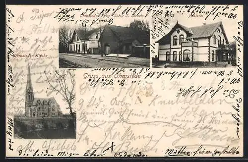 AK Ohmstede, Kirche, Gasthaus Ohmsteder Krug v. J. Siebels, Pastorei