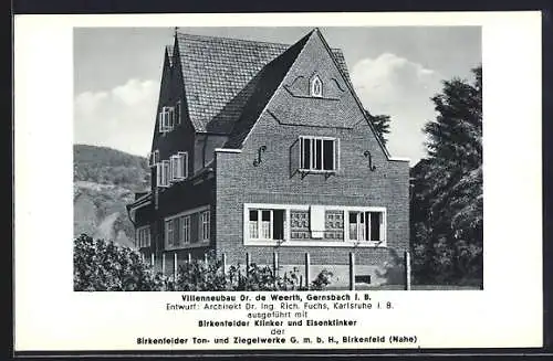 AK Gernsbach i. B., Villenneubau Dr. de Weerth