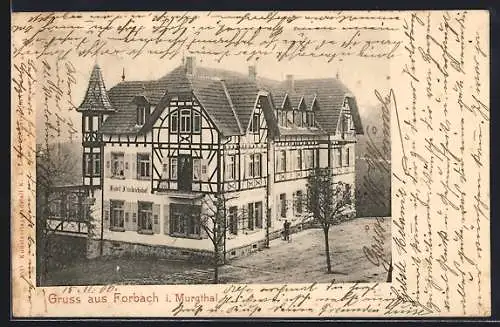 AK Forbach i.Murgtal, Hotel Friedrichshof, Bes. W. Wunsch, Aussenansicht