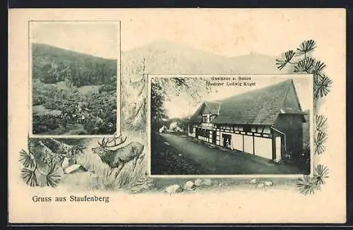 AK Staufenberg / Murgtal, Gasthaus zur Sonne, Bes. Ludwig Kugel, Ortsansicht