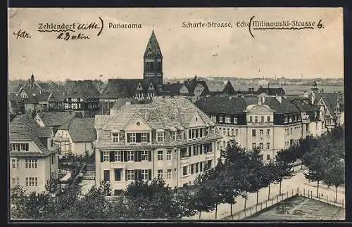 AK Berlin-Zehlendorf, Scharfe-Strasse Ecke Milinowski-Strasse