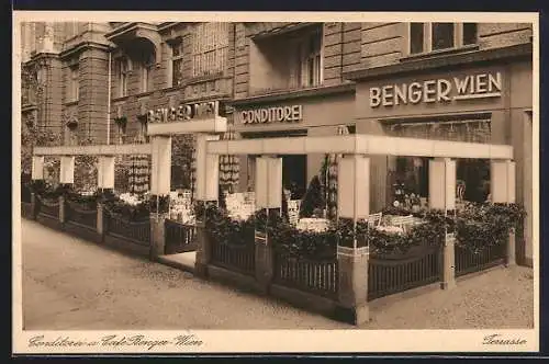 AK Berlin-Charlottenburg, Conditorei und Café Benger-Wien, Terrasse, Kurfürstendamm 187