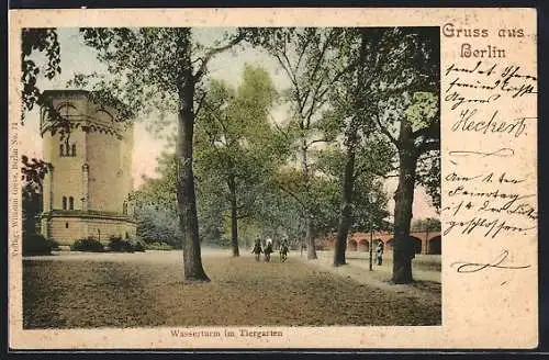 AK Berlin-Tiergarten, Partie am Wasserturm